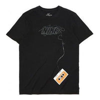 Nike SB Sports Skateboard Printing Pattern Round Neck Pullover Short Sleeve Black CD2085-010