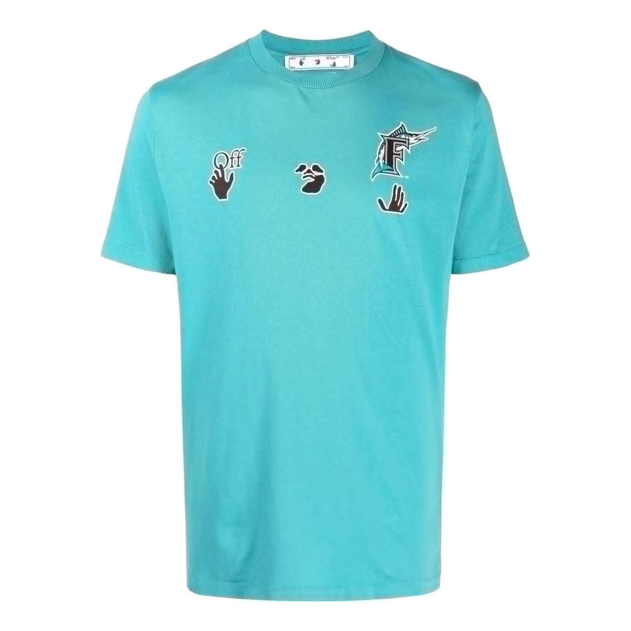 Off-White x MLB Miami Marlins Short-Sleeve Tee 'Lake Blue' OMAA027G21JER0054510