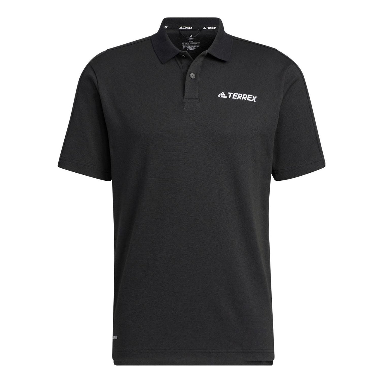 adidas Solid Color Alphabet Logo Printing Casual Short Sleeve Polo Shirt Black HM3816