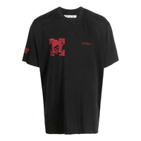 Men's Off-White FW22 Arrow Round Neck Short Sleeve Black T-Shirt OMAA038G22JER0041025
