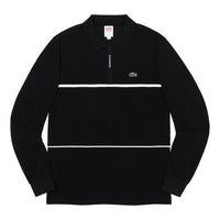 Supreme x Lacoste Pique Zip L/S Polo 'Black' SUP-FW19-552