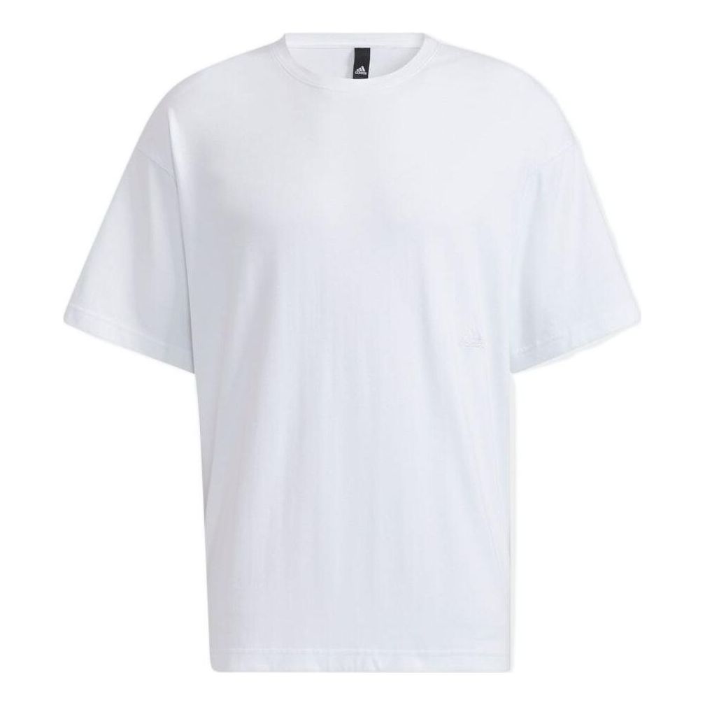 Men's adidas Back Alphabet Printing Round Neck Short Sleeve Japanese Version White T-Shirt HD0084