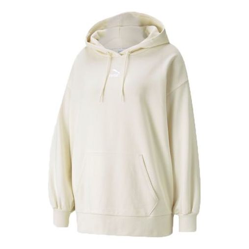 (WMNS) PUMA Oversized Casual Sports Loose Long Sleeves Hoodie White 532283-73