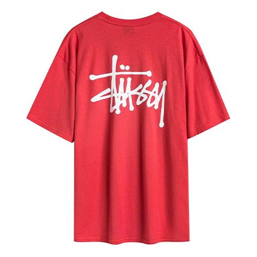 Stussy Classic Back Printing Short Sleeve Unisex Red 45356235