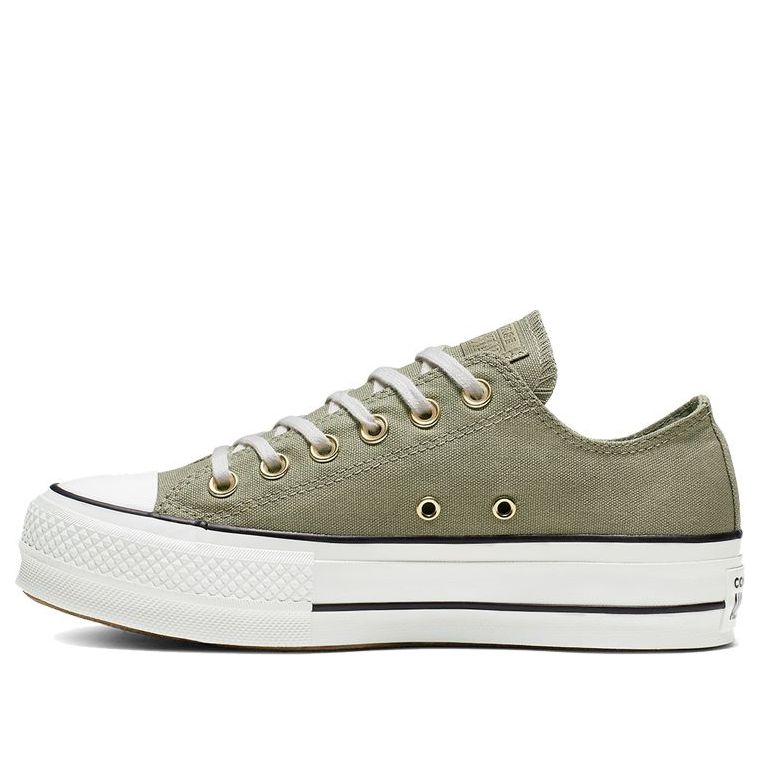 (WMNS) Converse Chuck Taylor All Star Platform Low Top Thick Sole Green 'Gray White' 564998C