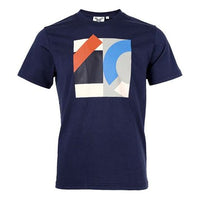 Men's KENZO SS21 Printing Logo Pattern Round Neck Short Sleeve Blue T-Shirt 5TS0254SJ-77