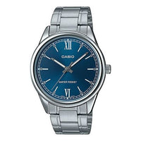 Men's CASIO DRESS Series Minimalistic Stainless Steel Strap Watch Blue MTP-V005D-2B2 Mens Blue Analog MTP-V005D-2B22021