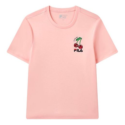 (WMNS) FILA Logo Pattern Round Neck Short Sleeve Pink F11W128145F-PK