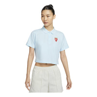 (WMNS) Nike Graphic Polo Shirt 'Blue Red' HQ1199-474