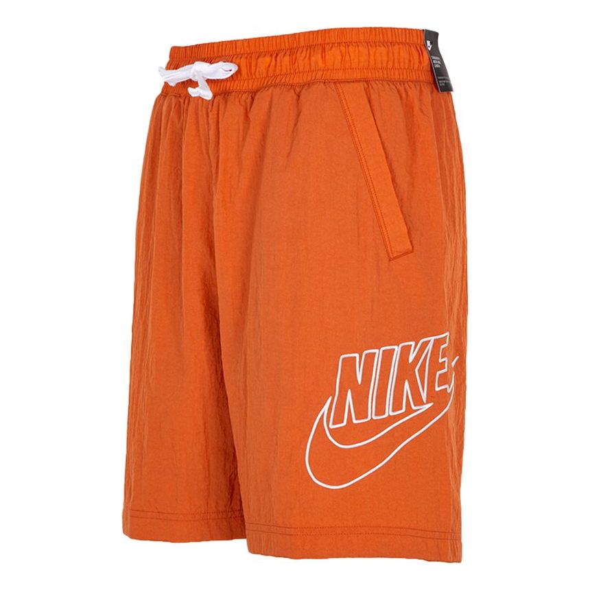 Nike Sportswear Alumni Logo Embroidered Woven Training Sports Shorts Orange DB3811-812
