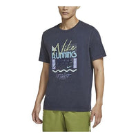 Nike Dri-FIT Alphabet Printing Sports Short Sleeve Obsidian Color Black CZ8181-451