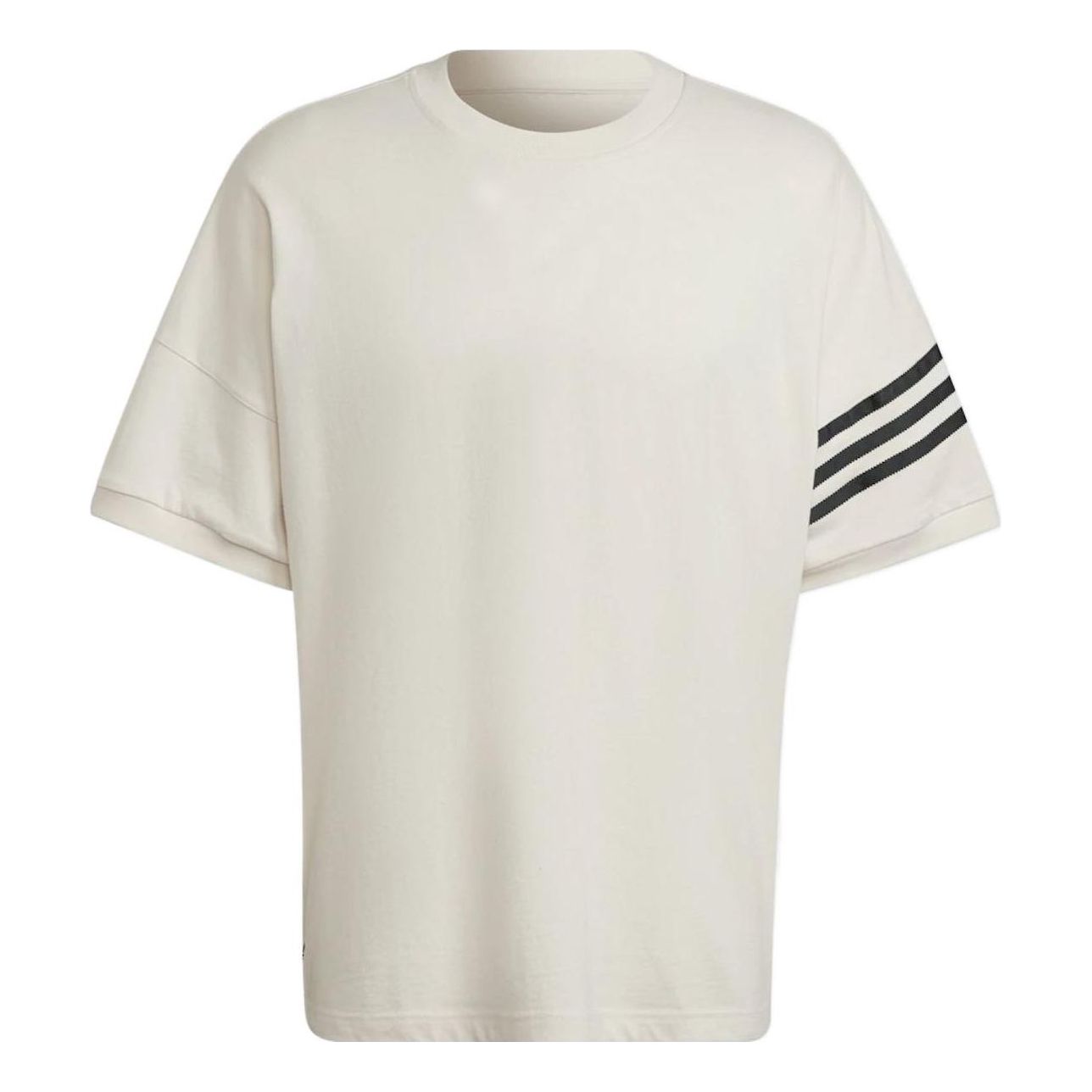 Men's adidas originals SS22 Stripe Casual Sports Short Sleeve White T-Shirt HM1874