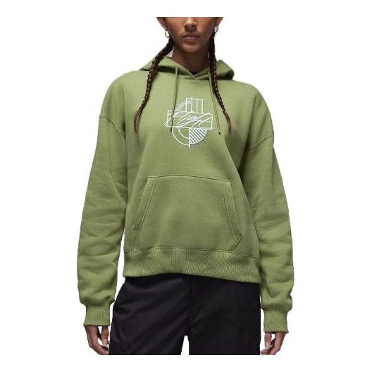 (WMNS) Air Jordan Brooklyn Fleece Graphic Hoodie 'Grass Green' FD7154-340