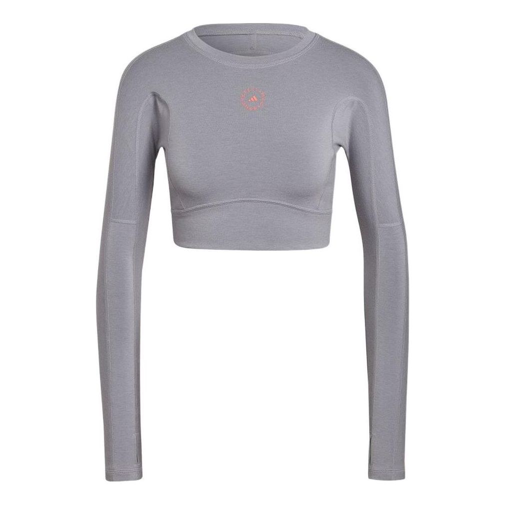 (WMNS) adidas by Stella McCartney TrueStrength Cropped Long Sleeve Asia Sizing 'Grey' HD9061