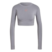 (WMNS) adidas by Stella McCartney TrueStrength Cropped Long Sleeve Asia Sizing 'Grey' HD9061