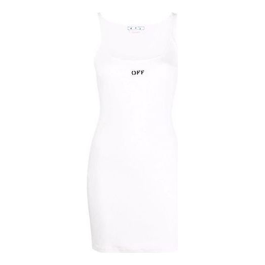 (WMNS) Off-White Off Stamp Basic Rib Dress 'White' OWDB304C99JER0010110