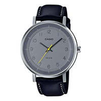 Men's CASIO quartz Leather Strap Gray 50m waterproof Analog Mens MTP-E139L-8B