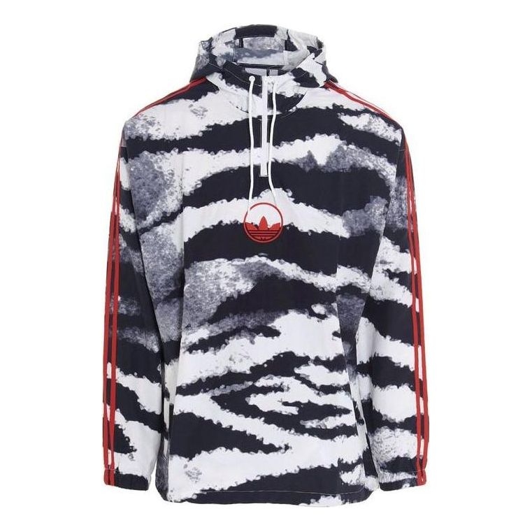 Men's adidas originals Zebra Logo Long Sleeves Pullover Black GD2130