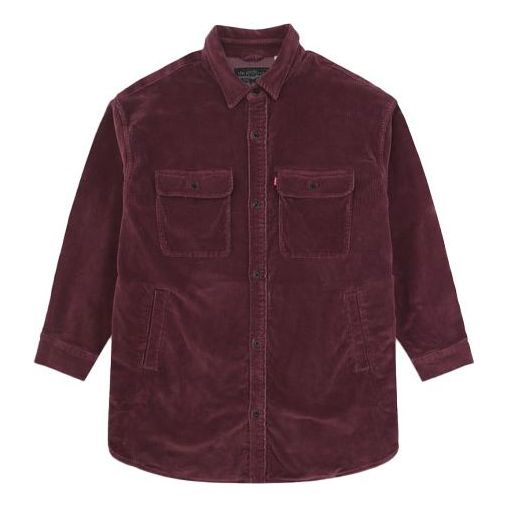 Men's Levis Series lapel corduroy Jacket Purple Red 27594-0000