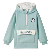 (GS) Skechers Letter Printed Hoodie 'Teal White' L422G105-01N0