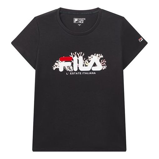 (WMNS) FILA Round Neck Short Sleeve Blue F61W028117F-NV
