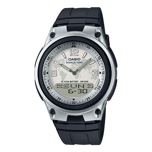 CASIO Waterproof Analog White Analog/Digital Combo AW-80-7A2