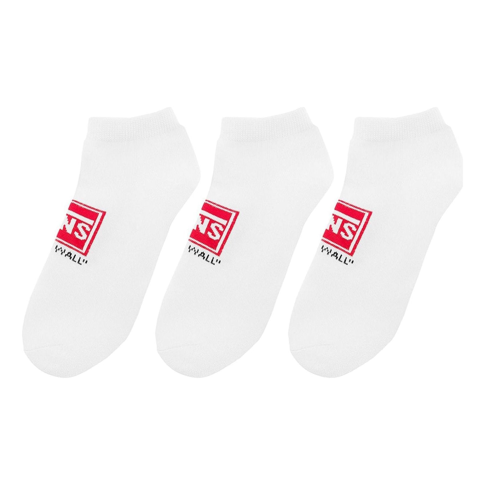 Vans Red Light Super No Show Socks 'White Red' VN0A4RB3WHT