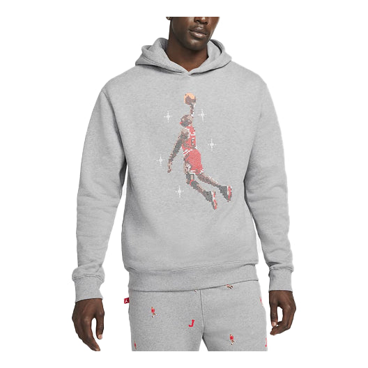 Air Jordan Pixel Printing Basketball Sports Fleece Gray DC9713-091