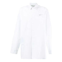 Off-White Embroidered Pattern Solid Color Long Sleeves Shirt Loose Fit White OMGA094F19F360260110