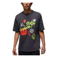 Air Jordan Alphabet Sports Round Neck Short Sleeve T-Shirt Men's Purple Grey FD2661-060