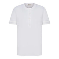 Men's DIOR FW21 Cotton Plain Weave Knit Detail Short Sleeve White T-Shirt 193J634A0677-C080