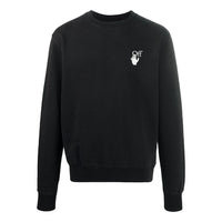 Off-White Cut Here Logo Printing Pullover Black OMBA025F20FLE0071001