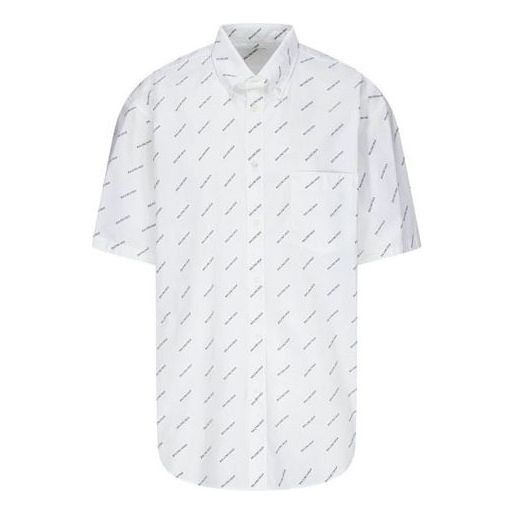 Balenciaga All Over Logo Shirt 'White Black' 534332TBL969040