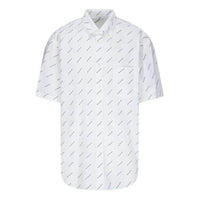 Balenciaga All Over Logo Shirt 'White Black' 534332TBL969040