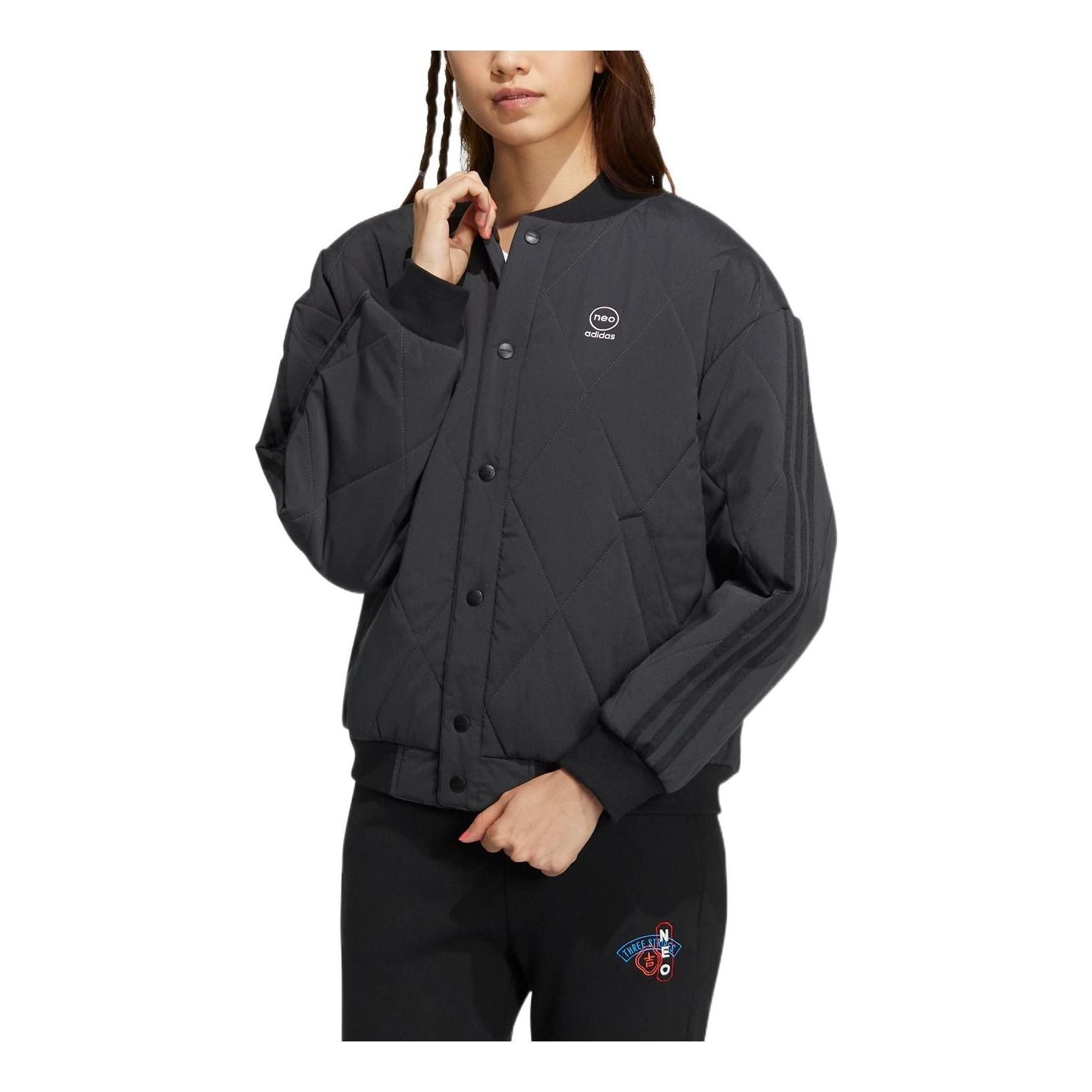 (WMNS) adidas Neo Basketball Jackets 'Black' HN2436