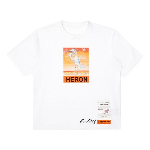 Men's HERON PRESTON x Kenny Scharf Crossover Printing Round Neck Short Sleeve White HMAA019F20JER0150120
