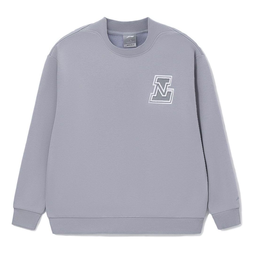 Li-Ning Logo Fleece Sweatshirt 'Grey' AWDRG92-6