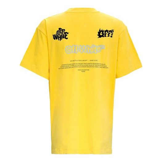 Off-White SS21 Logo Printing Round Neck Casual Short Sleeve Loose Fit Yellow OMAA038S21JER0091910