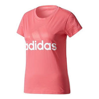 (WMNS) adidas Classic Large logo Printing Short Sleeve Pink Red BP5419