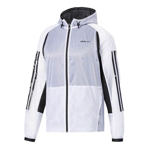 Men's adidas neo Thin Windbreaker Jacket White CD3398