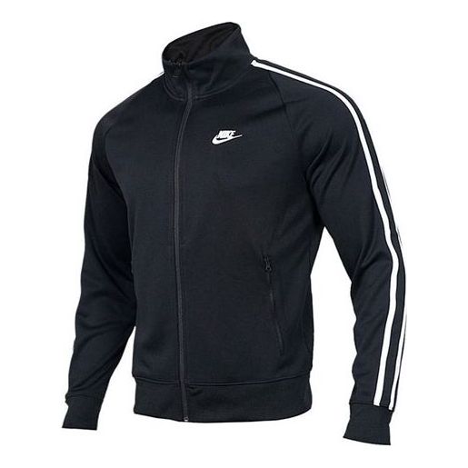 Nike Zipper Stand Collar logo Casual Sports Jacket Black AR2245-010