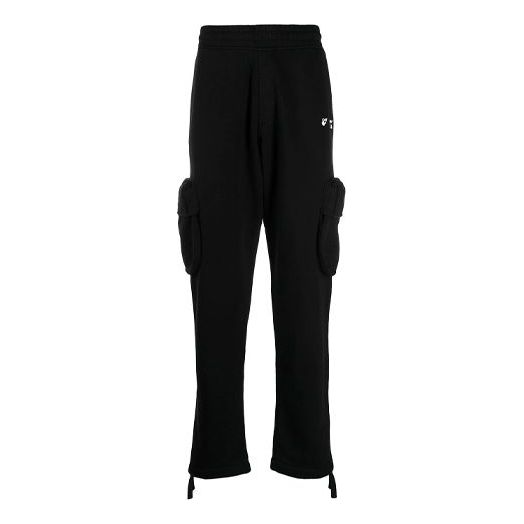 Off-White SS21 Logo Cargo Sweatpants Slim Fit Version Black OMCH036S21FLE0011001