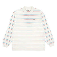 PALACE Unisex Stripe Long Sleeve Polo Shirt White P20ES101
