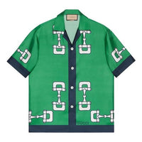 Gucci Horsebit Print Silk Shirt 'Green Blue' 782726-ZAQDV-3653