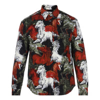 Men's KENZO FW20 Pattern Shirt Jacket Black Green FA65CH5059PF-17