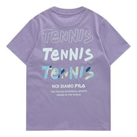 FILA FUSION Alphabet Printing Sports Round Neck Short Sleeve Purple T11W121109F-VT