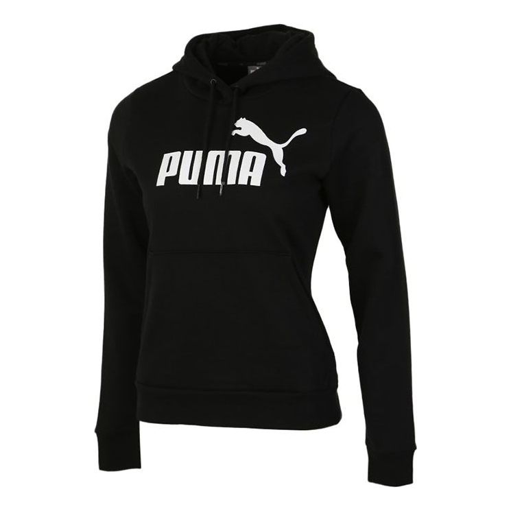 (WMNS) PUMA Essentials Hoodie 'Black White' 586938-01
