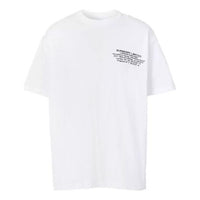 Men's Burberry SS21 Printing Cotton Loose Short Sleeve White 80427491
