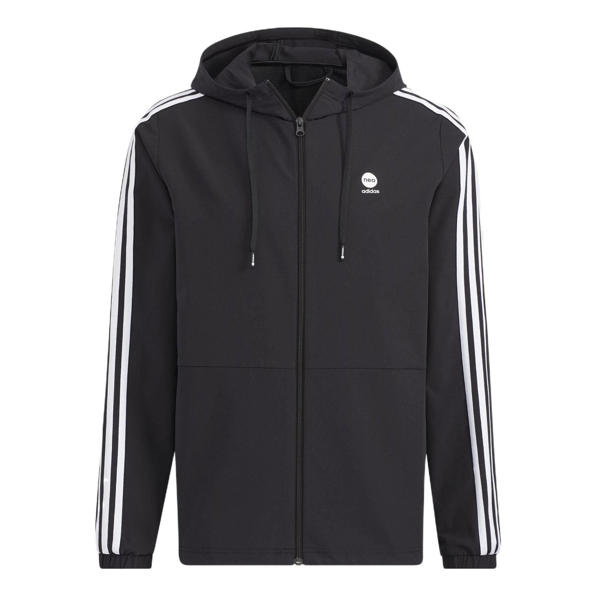 adidas neo Stripe Hooded Jacket Black HD4670