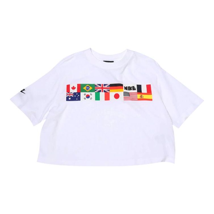 (WMNS) Nike Sportswear Pattern Short Sleeve White CJ3224-100